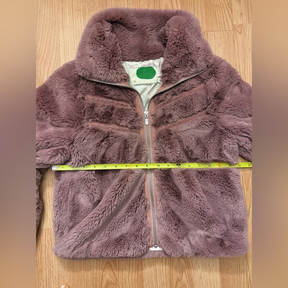 Anthropologie Chevron Faux Fur Coat Size XS - Picture 6 of 7